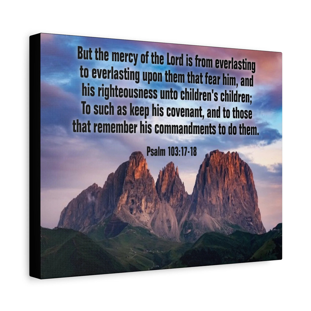 Bible Verse Canvas The Mercy of The Lord Psalm 118:24 Christian Home Decor
